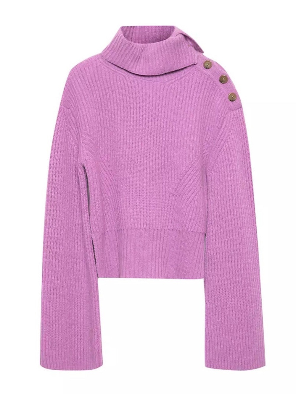 NEW Simkhai Cashmere Adrienne Turtleneck in Orchid light purple asymmetrical